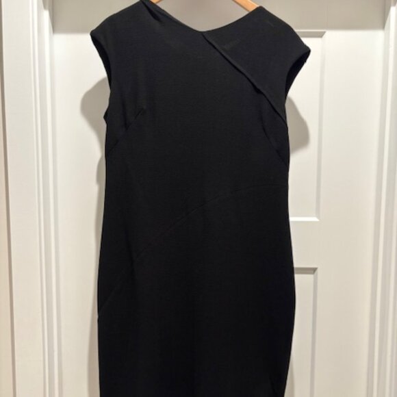 JNY Zip Back Black Midi Dress - Black Sz 12 - Picture 1 of 5